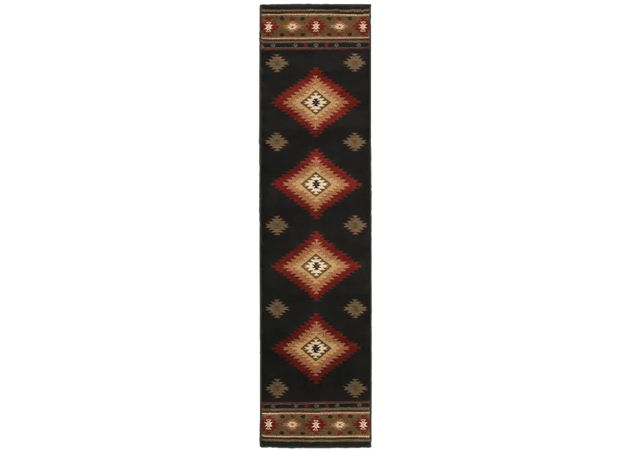 Hudson 1'10" x 7'6" Black Rug