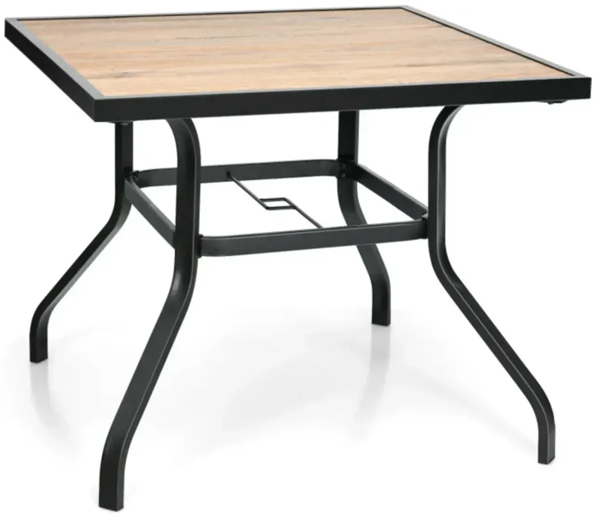 Hivvago Patio Metal Square Dining Table for Garden and Poolside