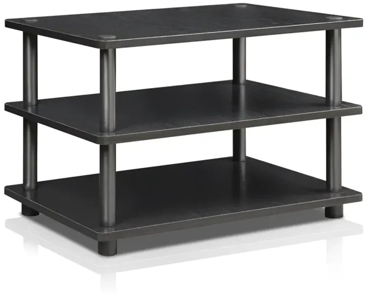 Turn-N-Tube Easy Assembly 3-Tier Corner TV Stand, Blackwood