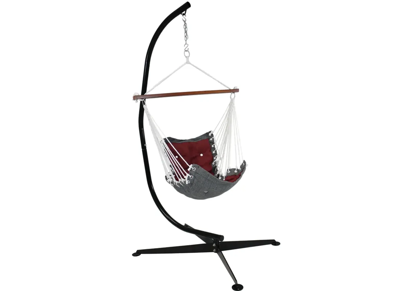 Sunnydaze Polyester Tufted Victoria Hammock Chair with Steel C-Stand