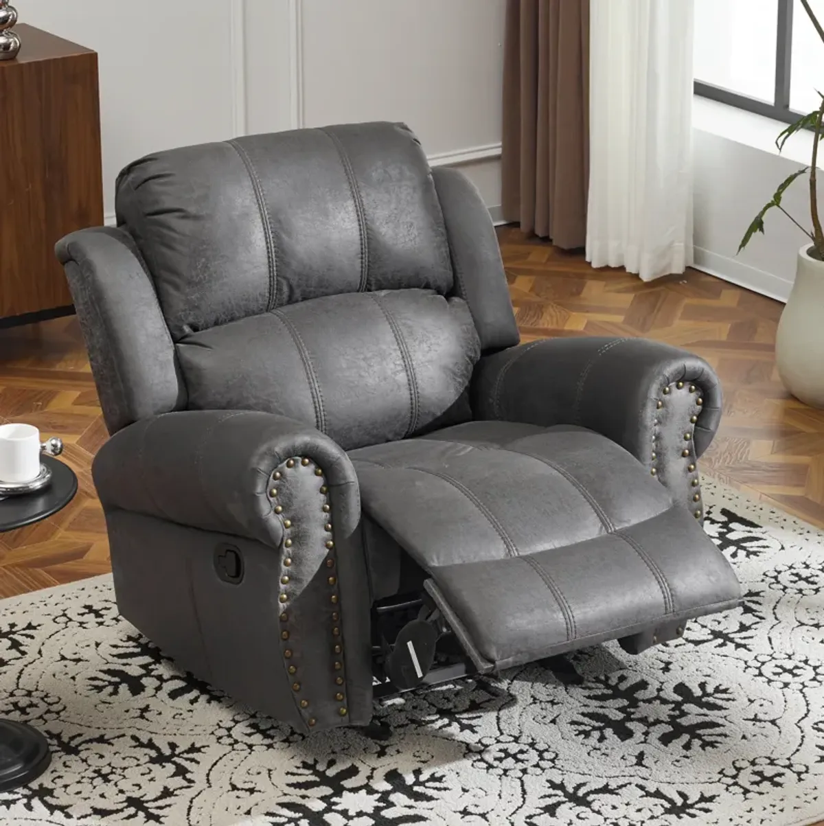 Merax Manual Suede Glider Standard Recliner Chair