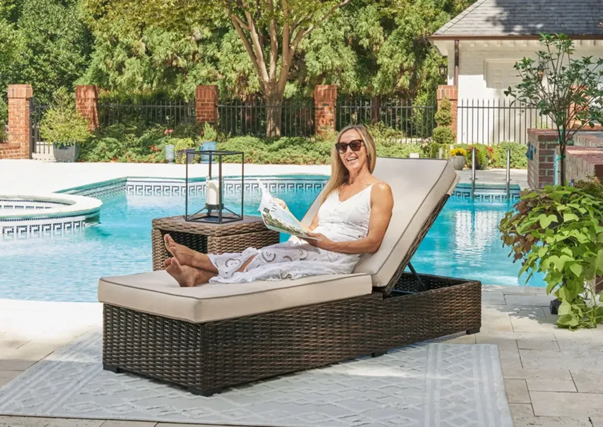 Coastline Bay Outdoor Chaise Lounge with Cushion