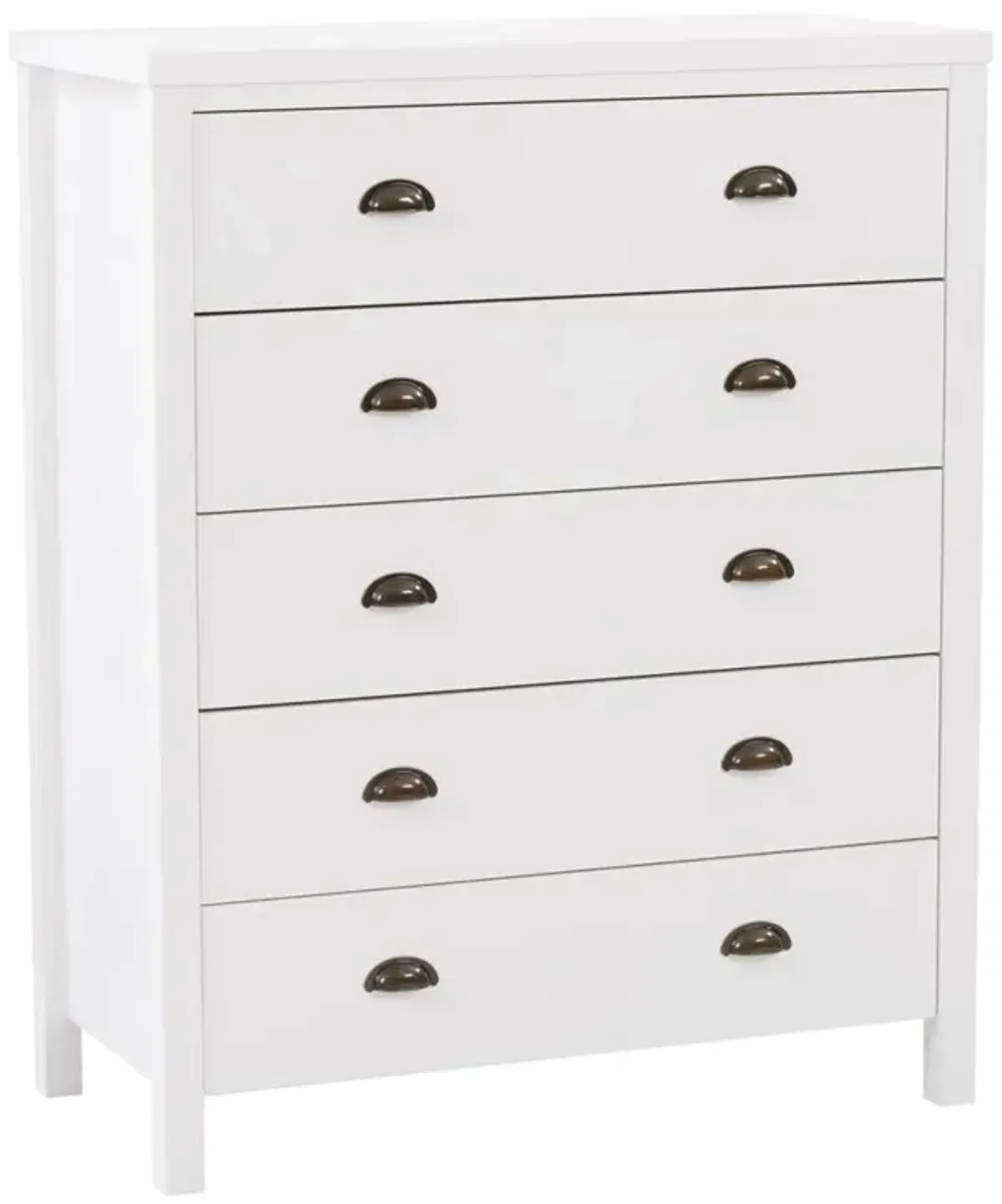 CorLiving Boston 5 Drawer Dresser, White