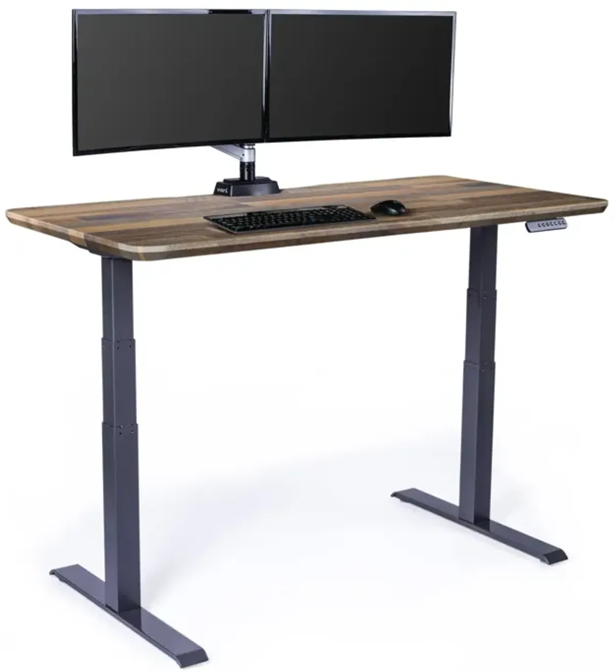 Vari Electric Standing Desk- 60x30 Varidesk Adjustable Height Stand Up Desk-Dual Motor with Memory Presets, Stable T-Style Legs-