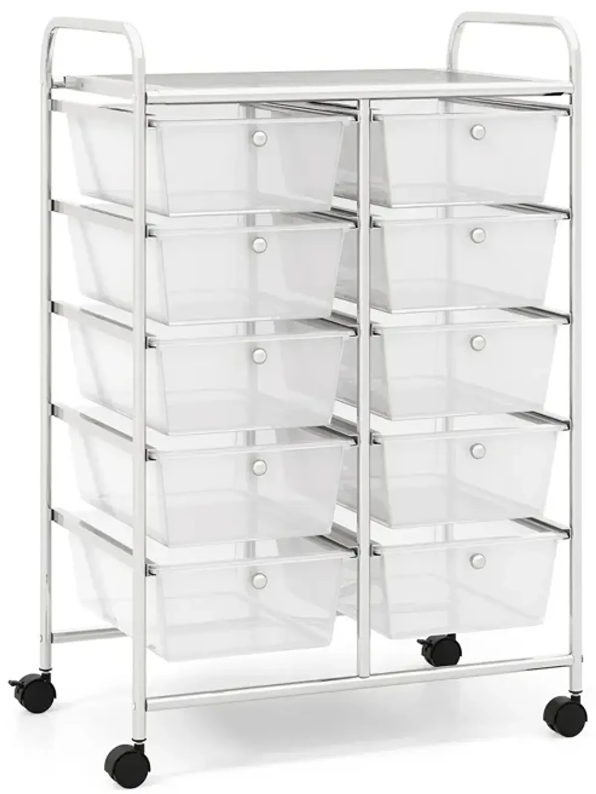 10-Drawer Rolling Storage Cart for Easy Organization and Mobility in Home, Office, or Garage