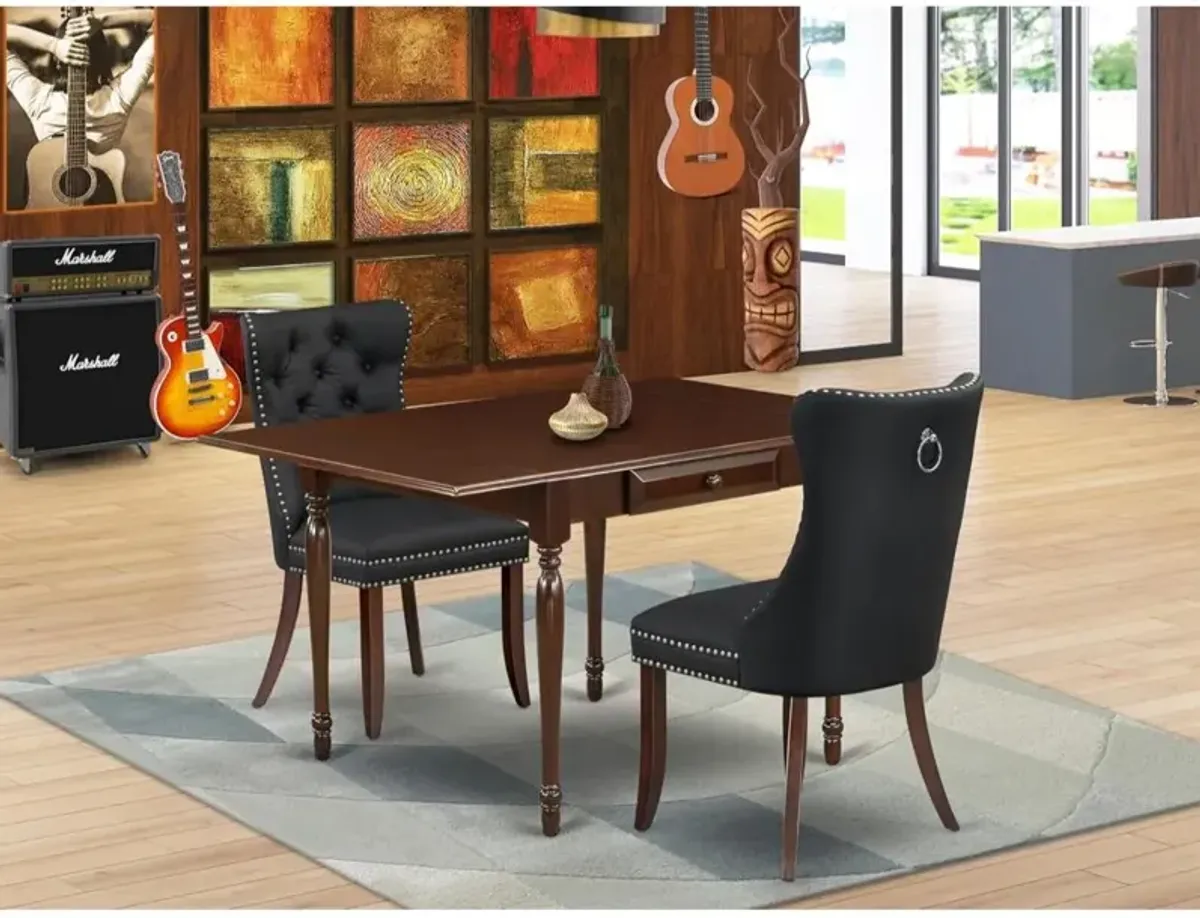 3 Piece Dinette Set Consists of a Rectangle Kitchen Table with Dropleaf