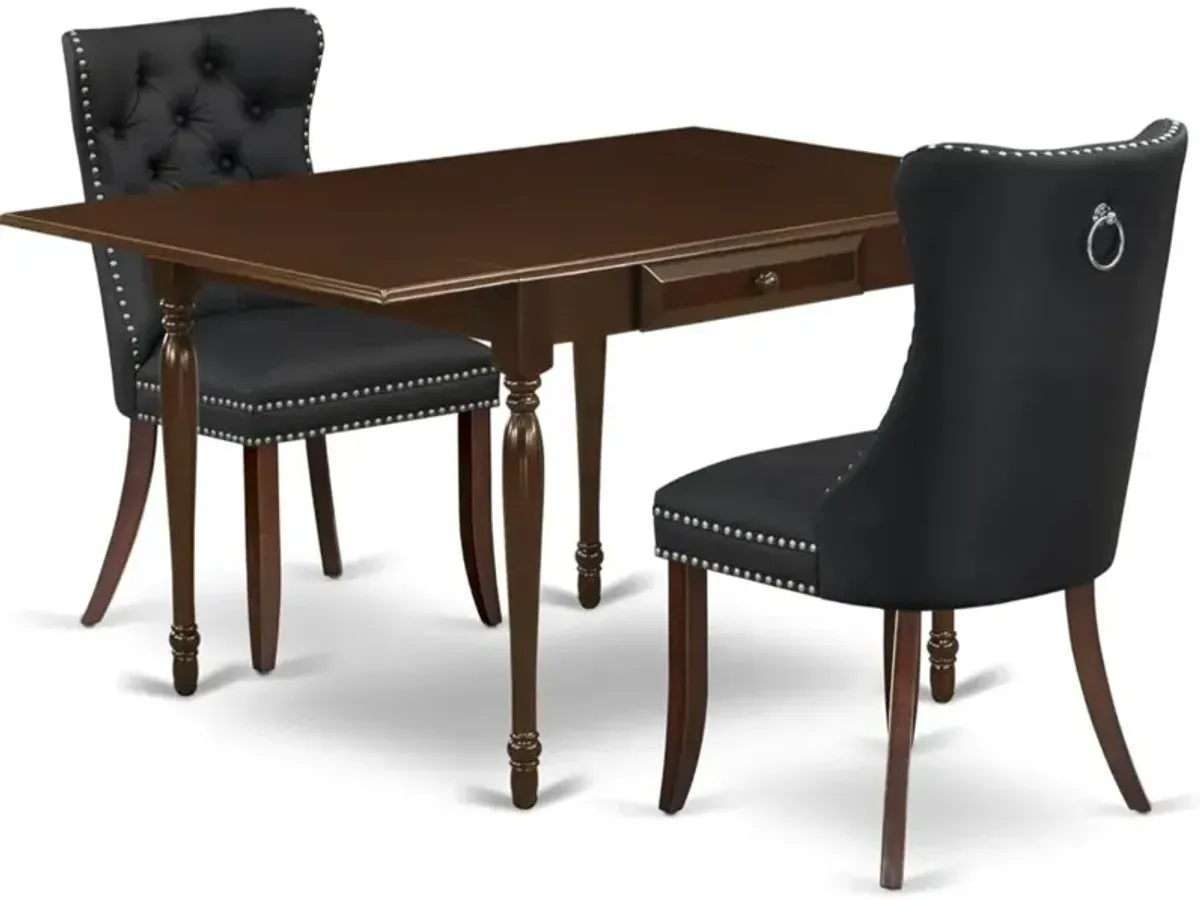 3 Piece Dinette Set Consists of a Rectangle Kitchen Table with Dropleaf