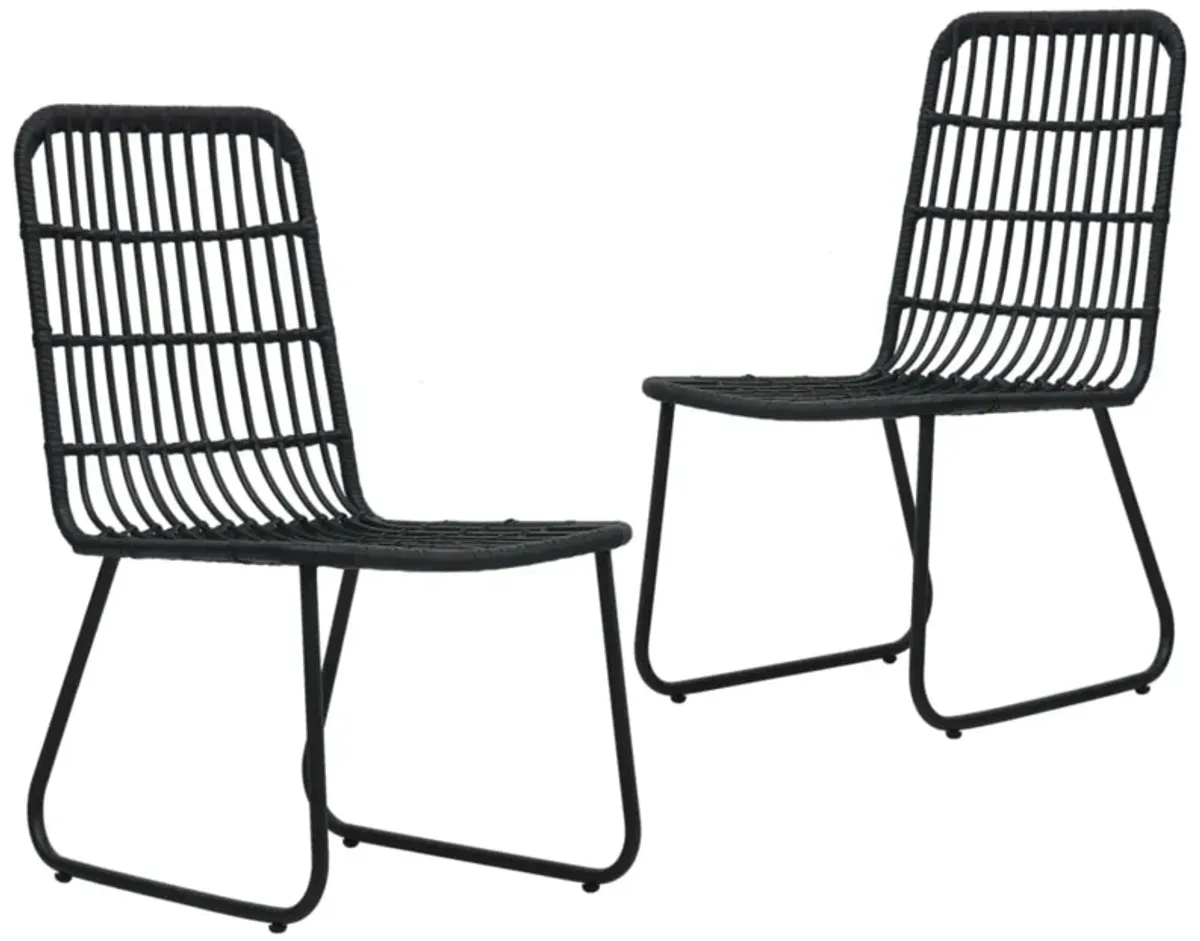 vidaXL 3 Piece Outdoor Dining Set Poly Rattan and Glass