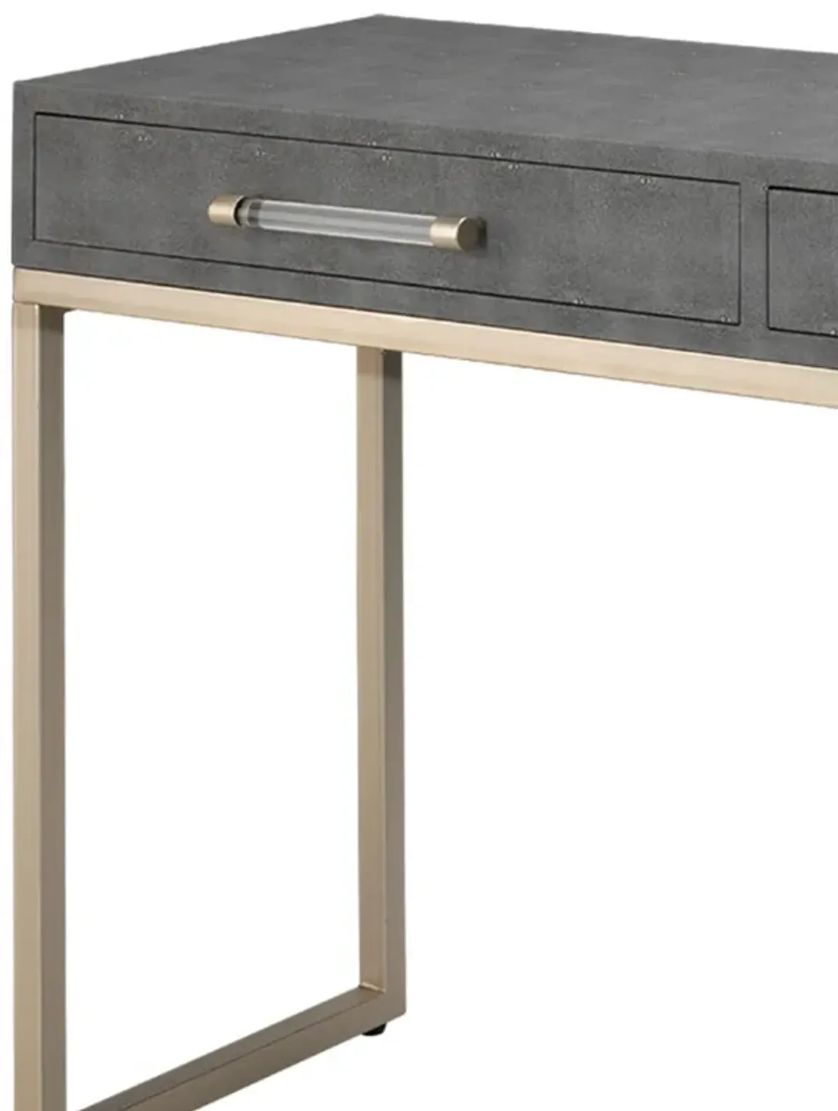 Console Table with Two Drawers and Metal Base, Gray-Benzara