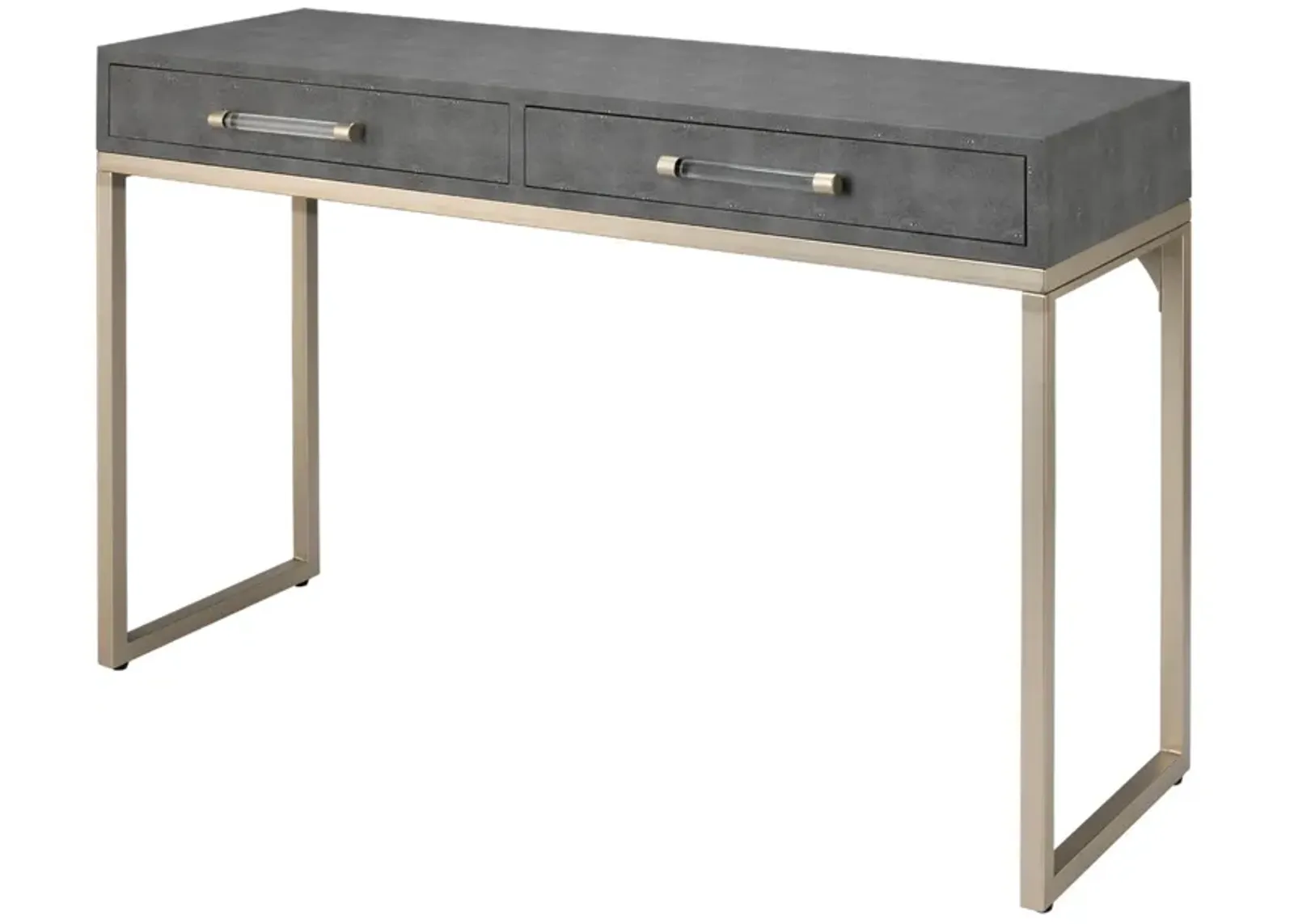 Console Table with Two Drawers and Metal Base, Gray-Benzara