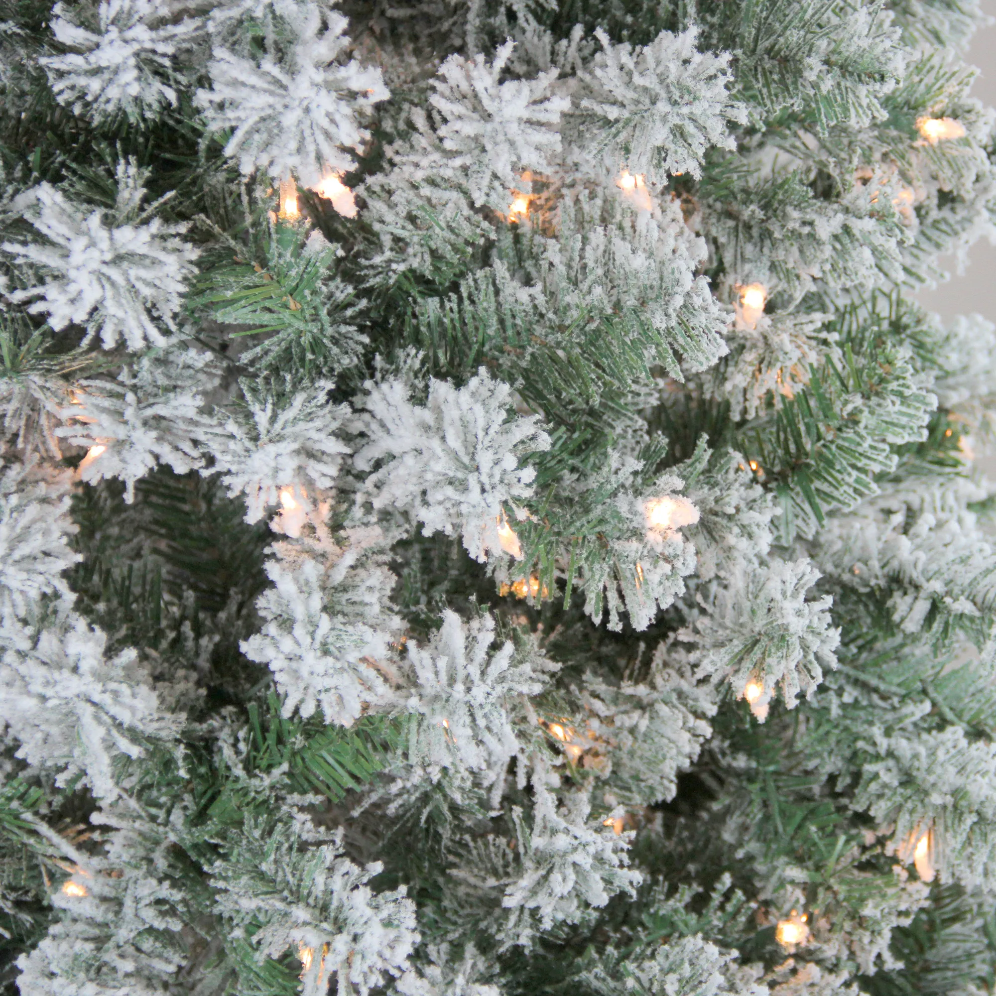 7.5' Pre-Lit Full Winema Pine Flocked Artificial Christmas Tree - Clear Lights