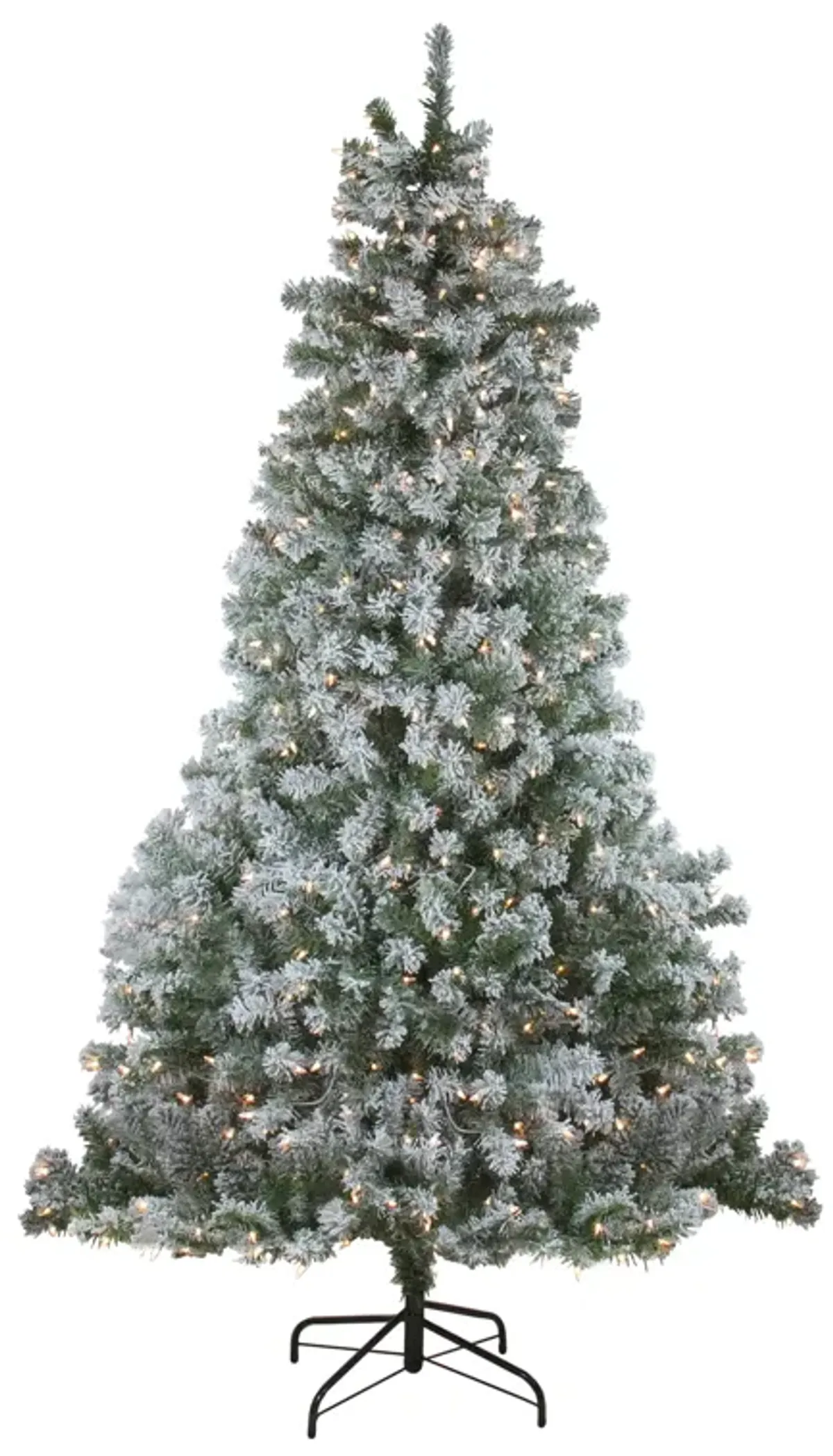 7.5' Pre-Lit Full Winema Pine Flocked Artificial Christmas Tree - Clear Lights