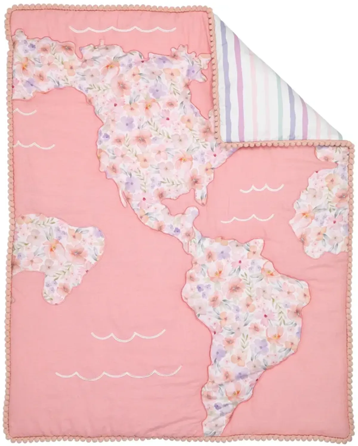 Lambs & Ivy Girls Rule the World Pink Floral 4-Piece Baby Crib Bedding Set