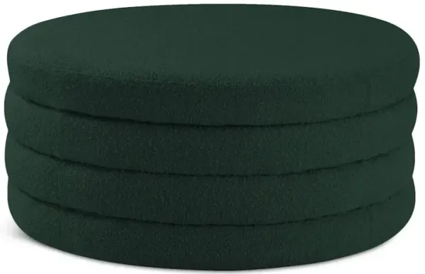 Meridian Furniture Aphia Green Boucle Fabric Ottoman/Coffee Table