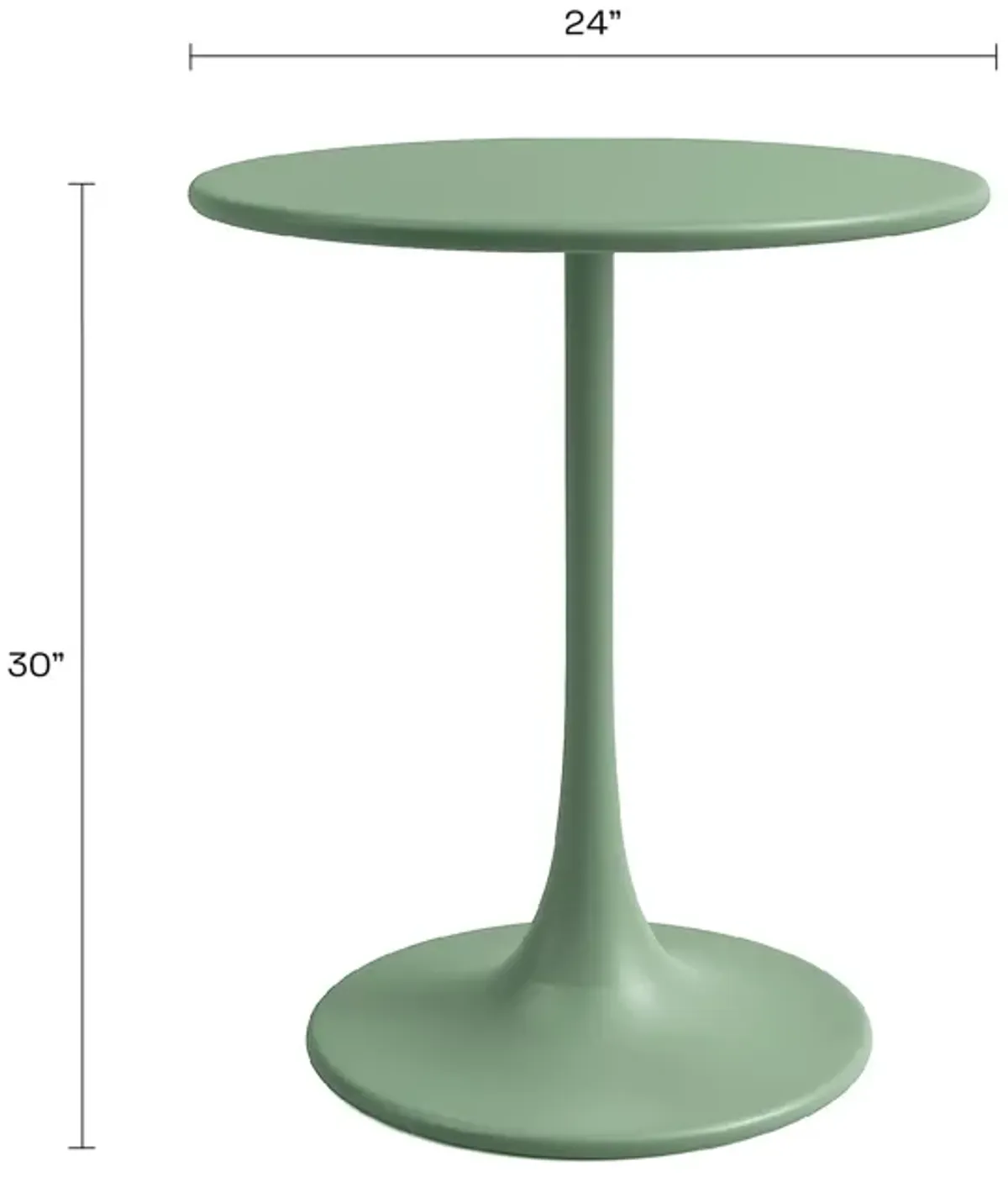 KURV® OUTDOOR & INDOOR ROUND 24" STEEL BISTRO TABLE