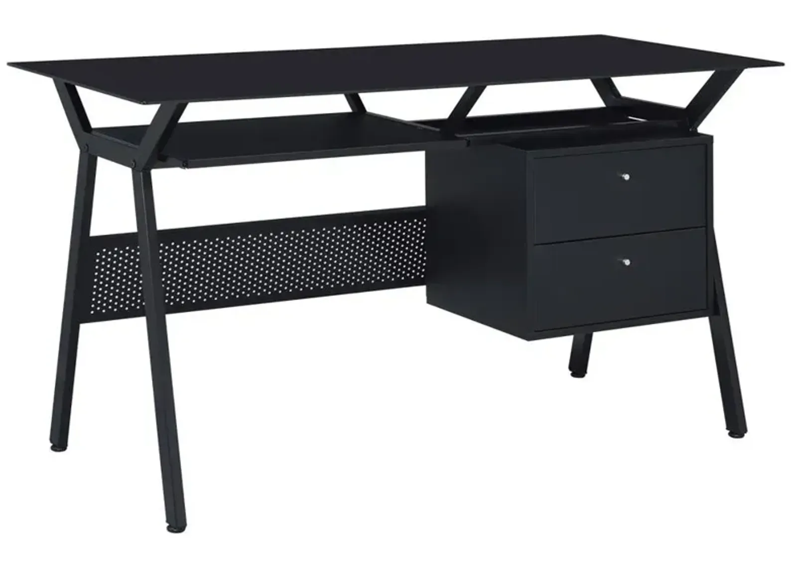 Weaving 2-drawer Computer Desk Black