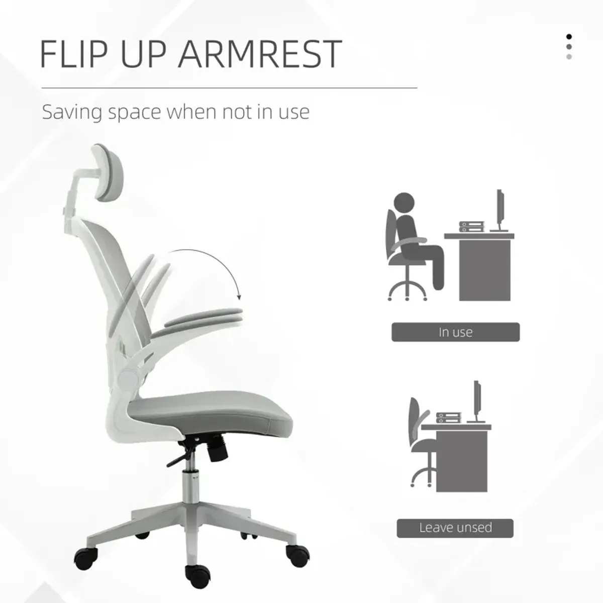 Grey Ergonomic Seating: High Back Adjustable Office Chair