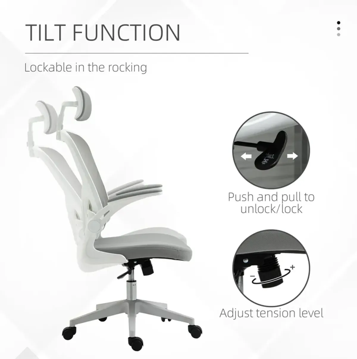 Grey Ergonomic Seating: High Back Adjustable Office Chair