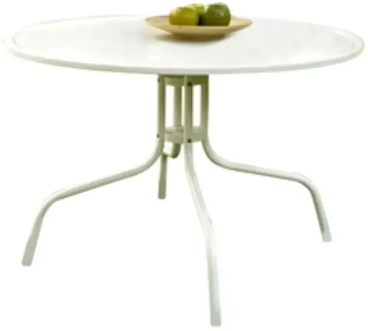 Round Outdoor Patio Dining Table in UV Resistant Metal for Deck or Garden