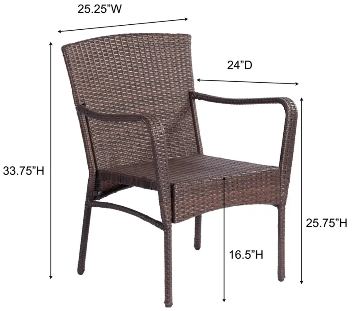 3 Piece Rattan Outdoor Seating Set - Brown