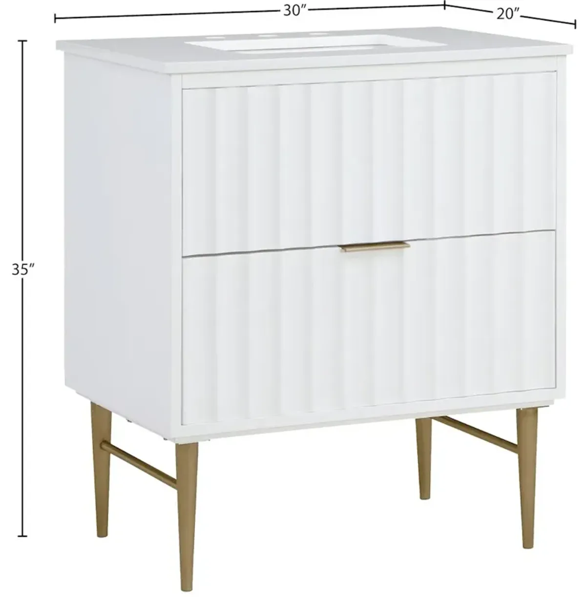Meridian Furniture Modernist White Bathroom Vanity