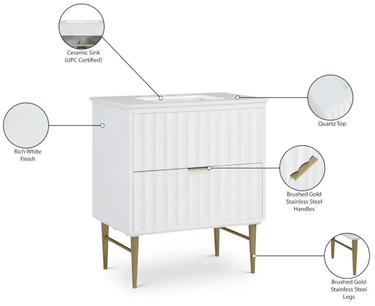 Meridian Furniture Modernist White Bathroom Vanity