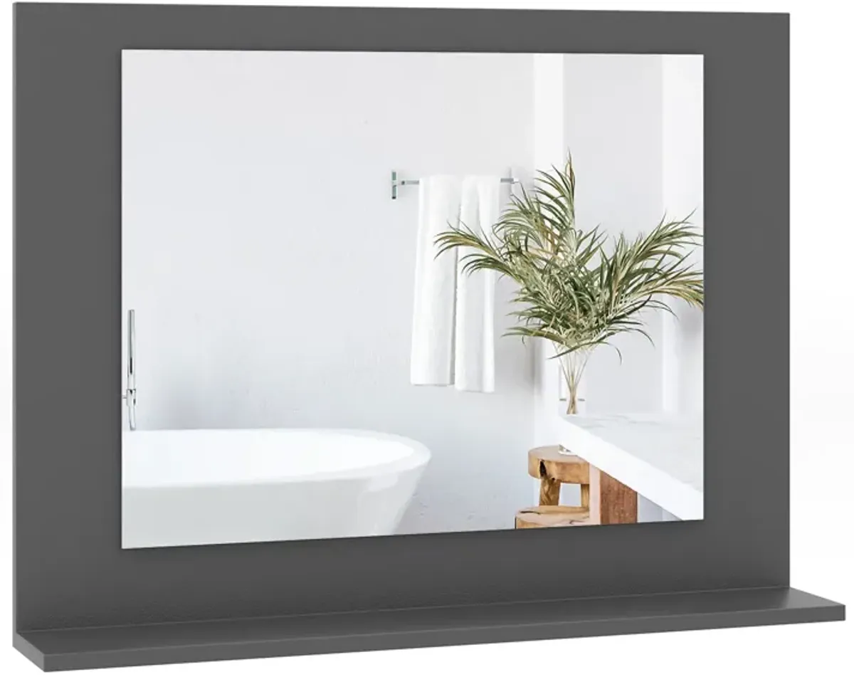 Rectangular Bathroom Mirror with Shelf for Storage and Organization