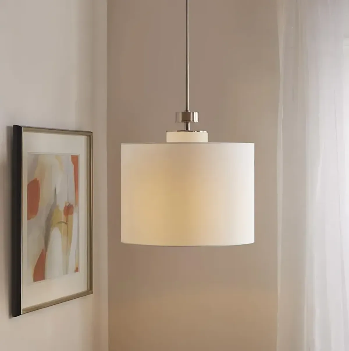 Belen Kox Pendant with White Linen Shade, Belen Kox