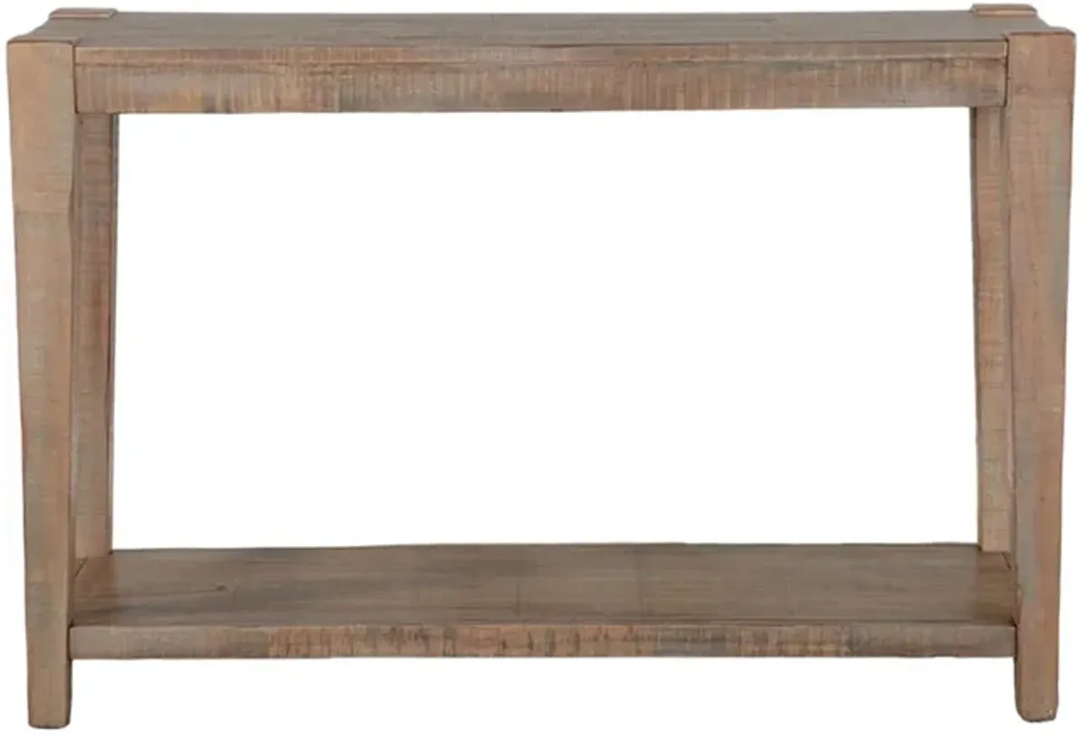 Lilly Sofa Table, 1 Shelf, Light Brown Mahogany, Rectangular 48 Inch - Benzara