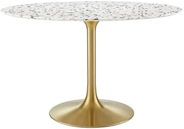 Modway - Lippa 48" Round Terrazzo Dining Table Gold White