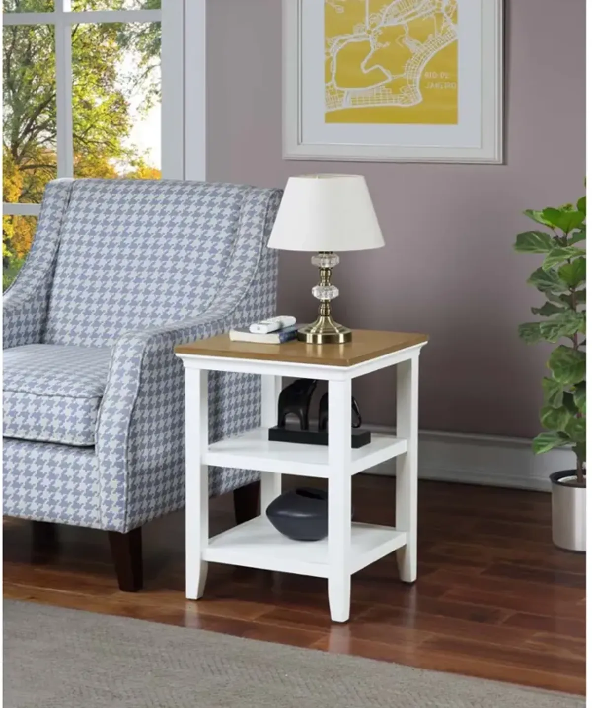 Convenience Concepts Tribeca End Table, Driftwood/White