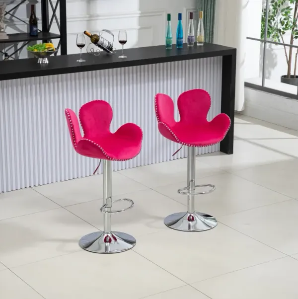 Swivel Bar Stools Set Of 2 Adjustable Counter Height Chairs With Footrest For Kitchen, Dining Room