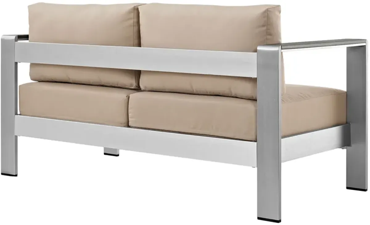 Modway - Shore Outdoor Patio Aluminum Loveseat