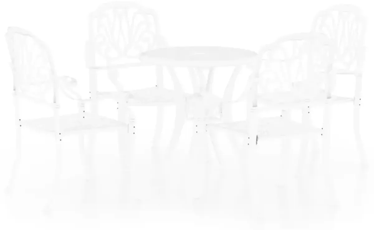 vidaXL 5 Piece Bistro Set Cast Aluminum White