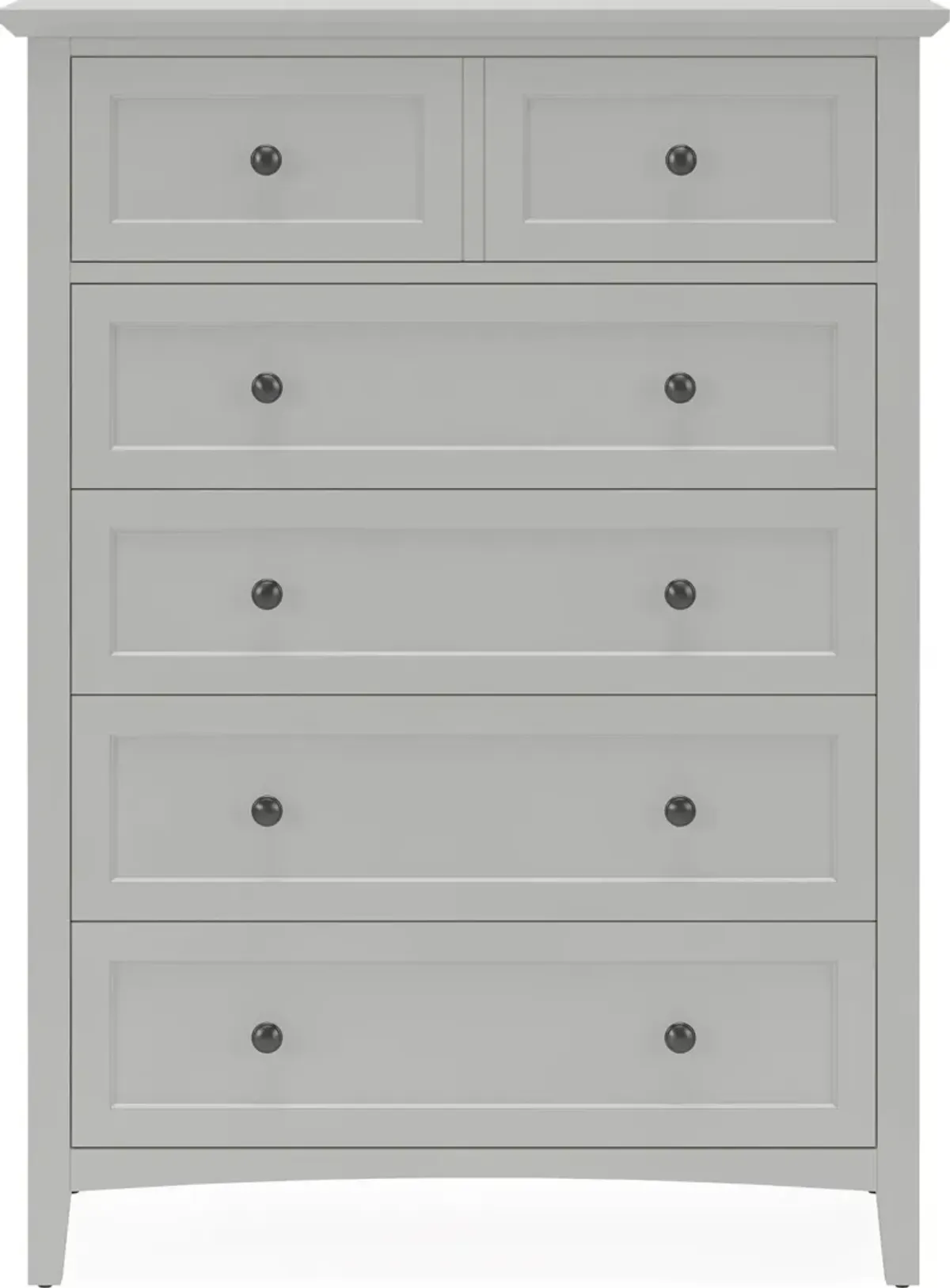 Grace Five Drawer Chest in Elephant Gray
