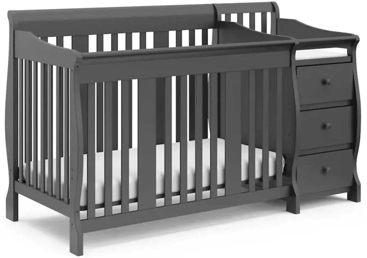 Storkcraft Portofino 5-in-1 Convertible Crib and Changer - Gray