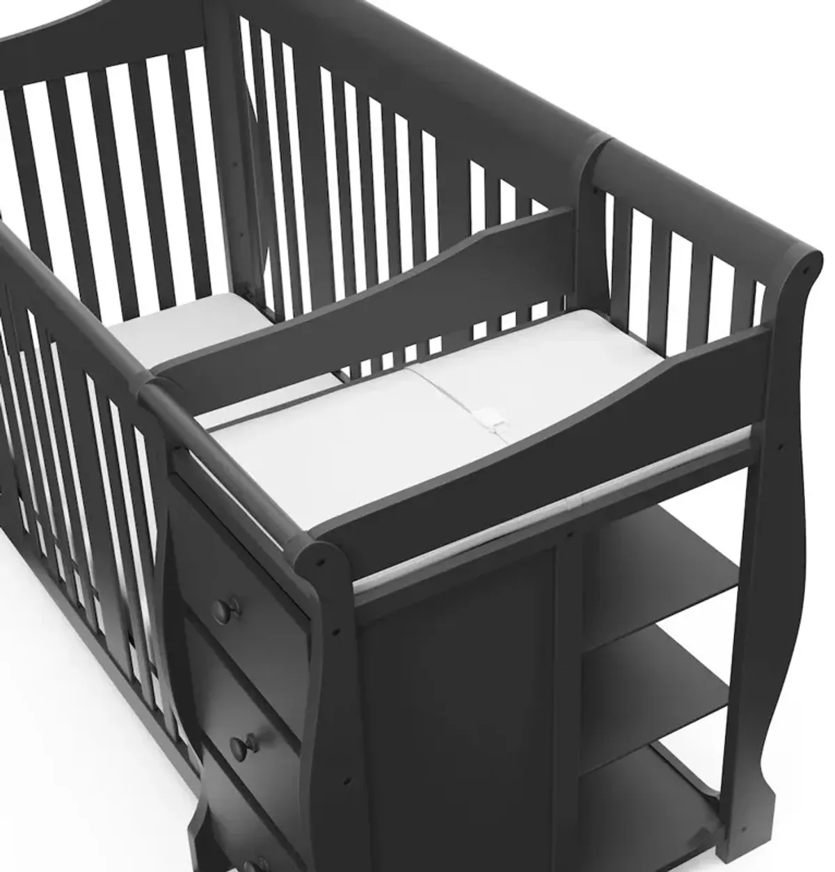 Storkcraft Portofino 5-in-1 Convertible Crib and Changer - Gray