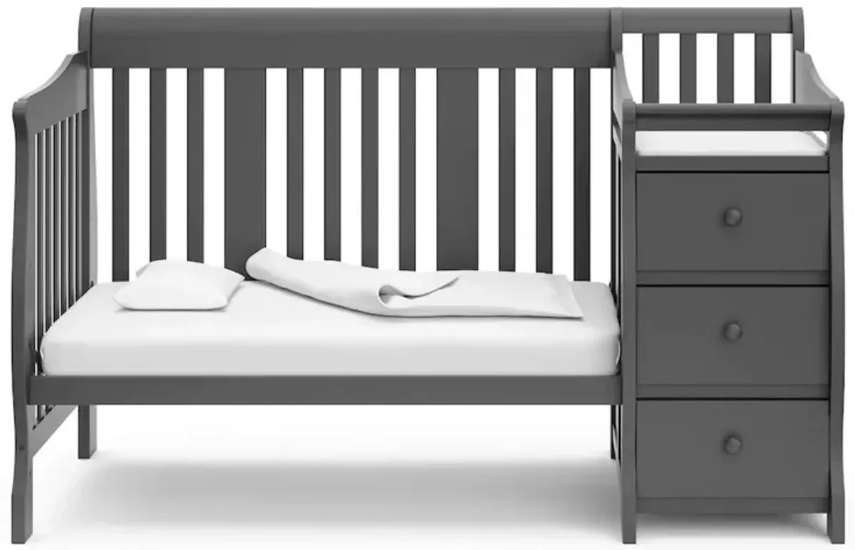 Storkcraft Portofino 5-in-1 Convertible Crib and Changer - Gray