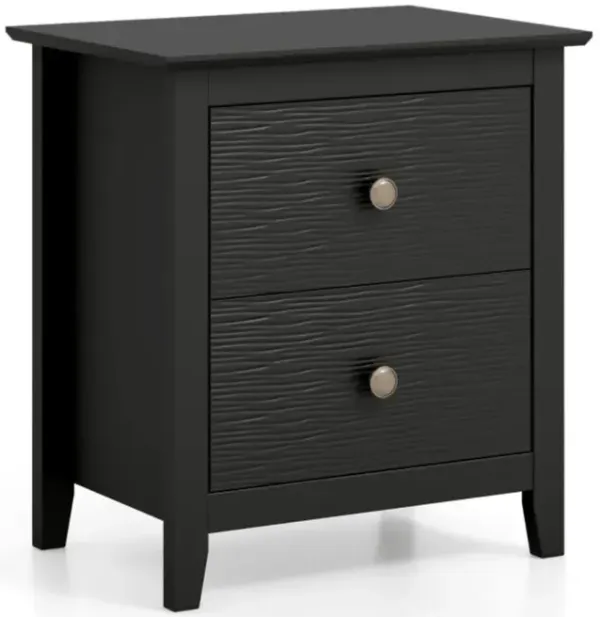 Hivvago Modern Nightstand with 2 Drawers for Small Spaces