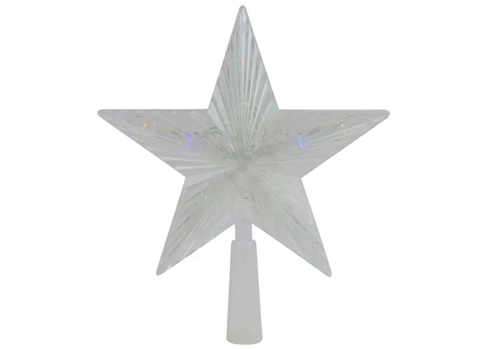 8" Pre-Lit Clear Crystal Star Christmas Tree Topper - Multicolor LED Lights