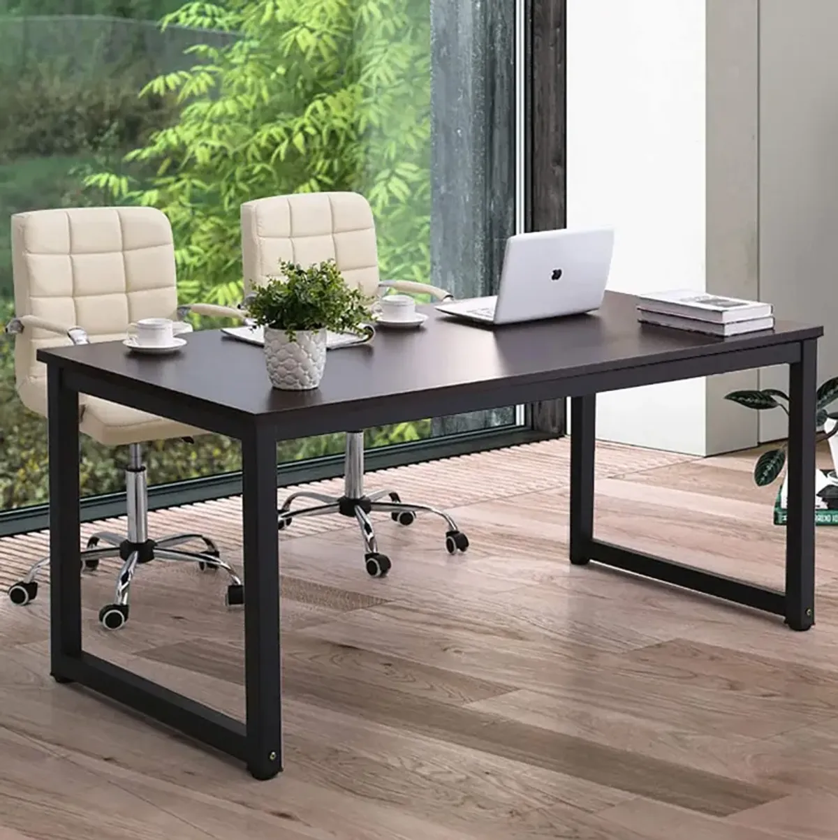 NSdirectModern Computer Desk 63 inch Large Office Desk Writing Study Table for Home Office Desk Workstation Wide Metal Sturdy Fr