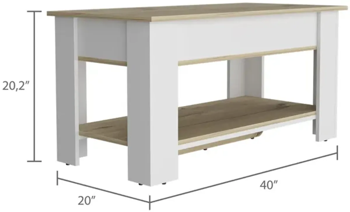 Karmen 1-Shelf Lid Top Storage Table Light Oak