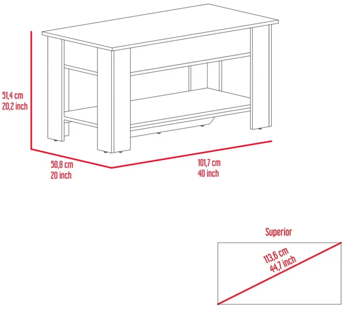 Karmen 1-Shelf Lid Top Storage Table Light Oak