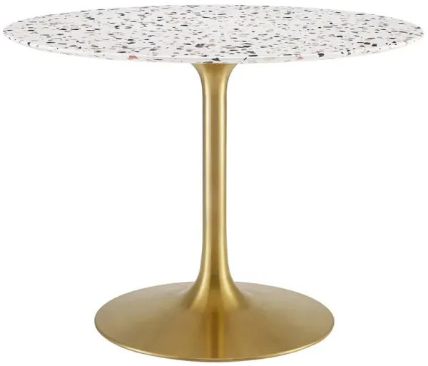 Modway - Lippa 40" Round Terrazzo Dining Table Gold White