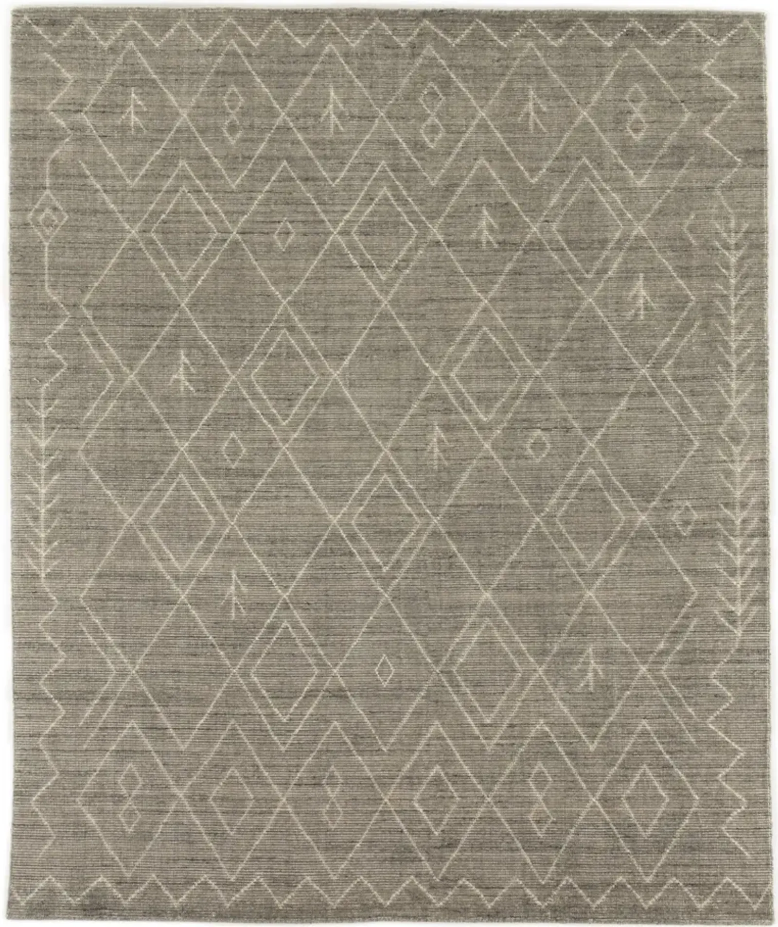 Nador Grey Moroccan Hand Knotted 10' x 14' Rug