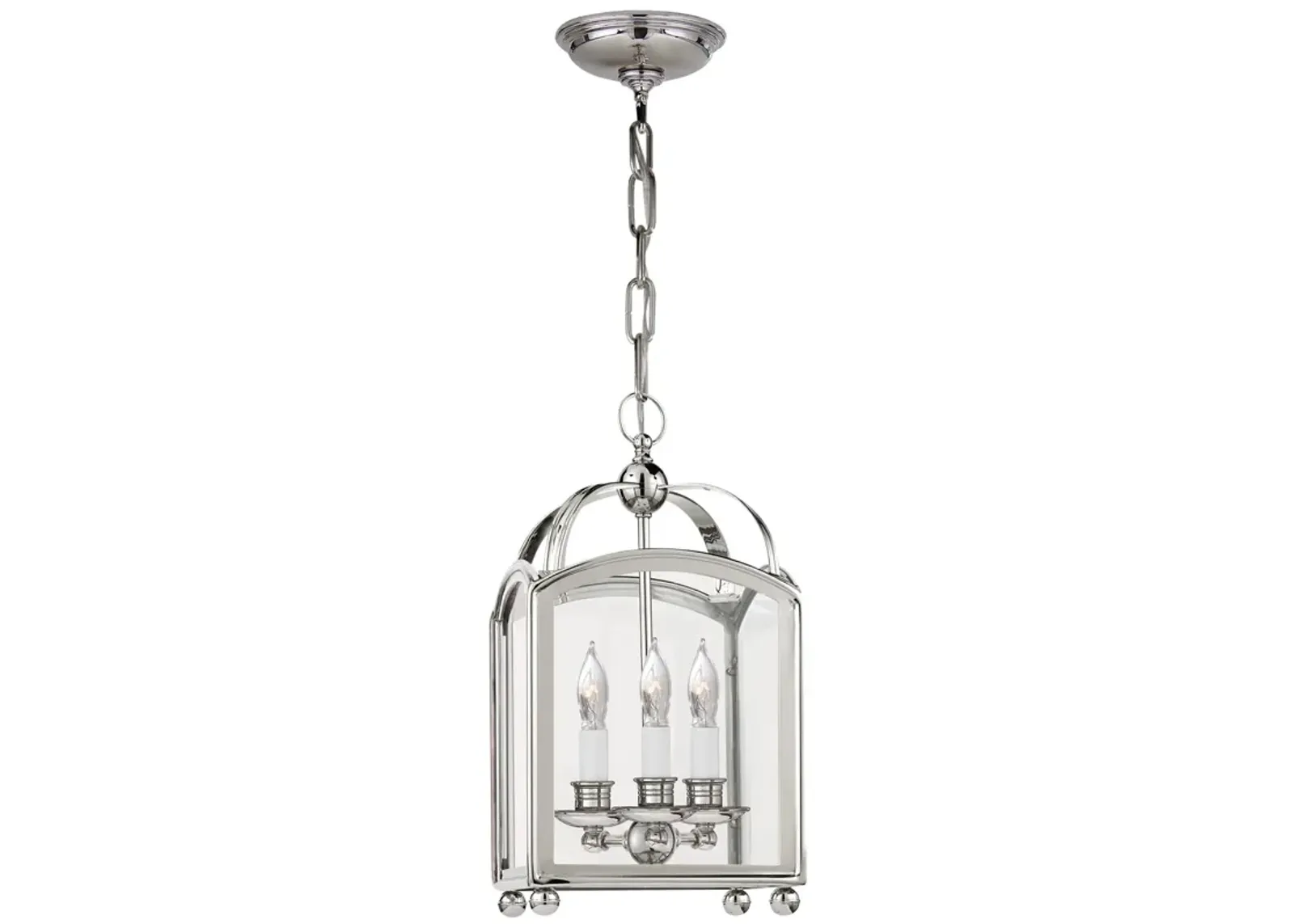 Arch Top Mini Lantern in Polished Nickel