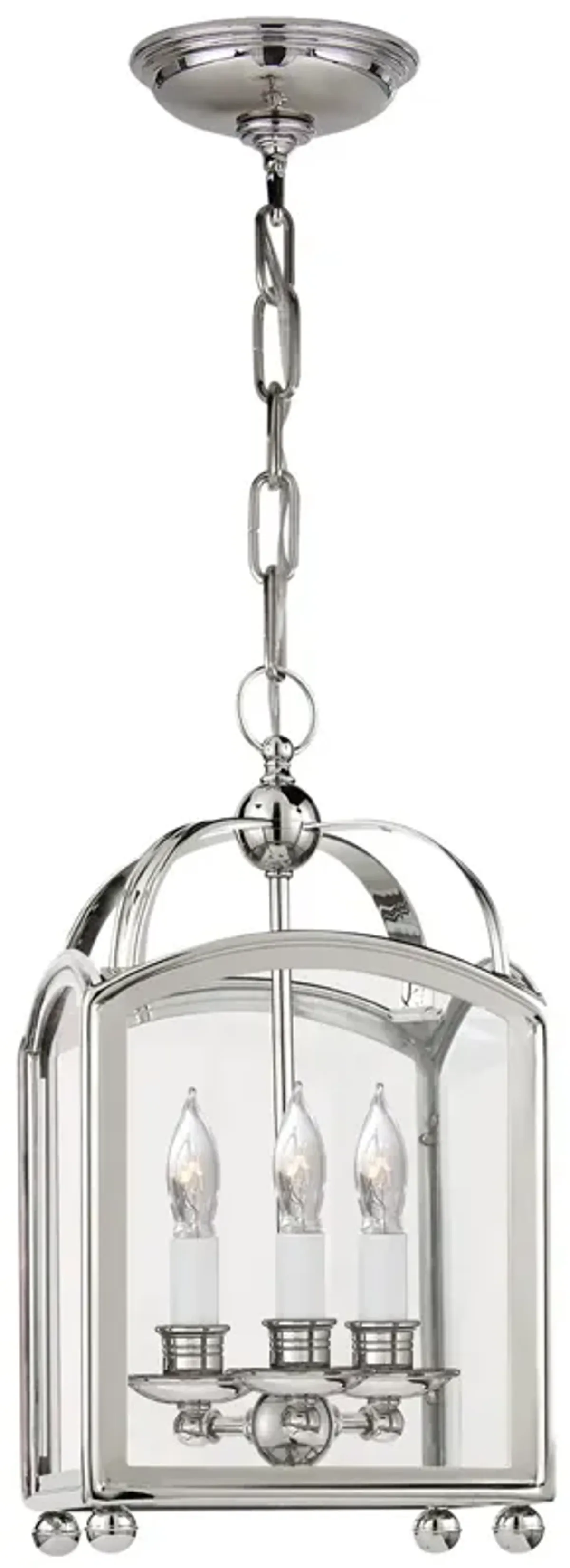 Arch Top Mini Lantern in Polished Nickel