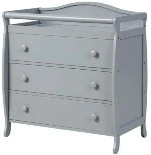 3-Drawer Dresser Changing Table with Safety Belt Guardrails