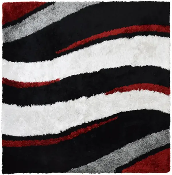 RUGSOTIC CARPETS HAND TUFTED SHAG POLYESTER ECO-FRIENDLY AREA RUGS  - 10'x10', Square, Multicolor, Contemporary Modern Design, High Pile Thick Handmade Anti Skid Rugs for Living Room K00029