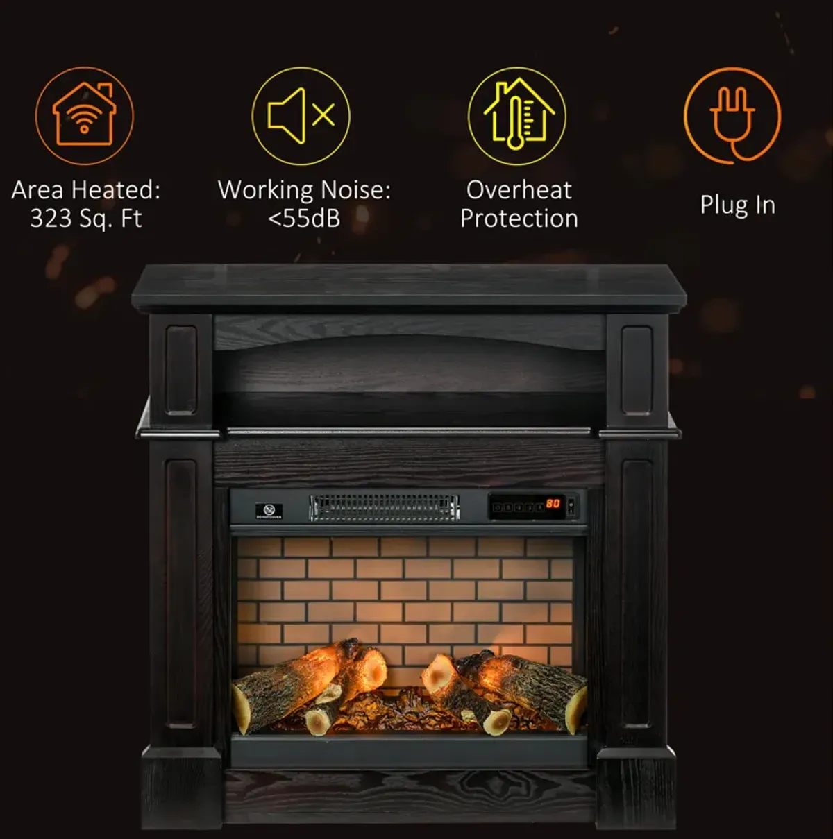Streamdale 31" Electric Fireplace with Mantel, Remote Control